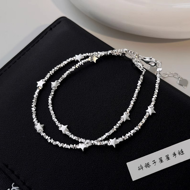Difeng s999 純銀ブロークンシルバースターブレスレットライト高級ニッチブレスレットガールフレンドハンドジュエリー多用途デザインブレスレット|undefined