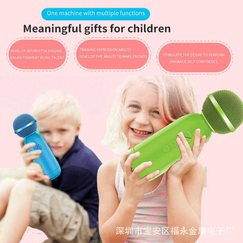 new pattern LY168 Wireless go to karaoke Microphone children household Cartoon Toys microphone sound one go to karaoke