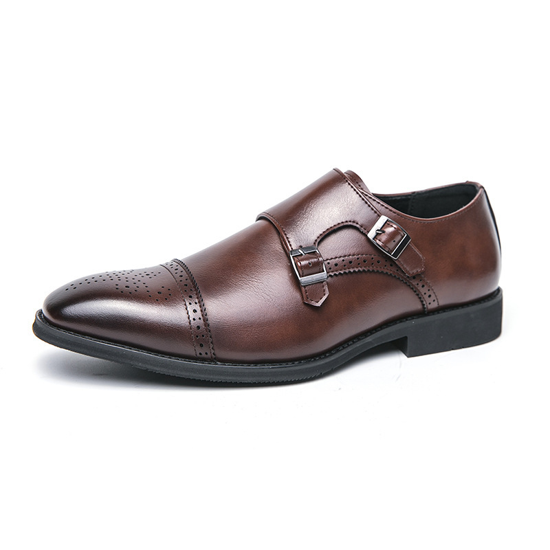 Zapatos de hombre transfronterizos más tamaño nuevos zapatos de cuero casuales moda zapatos de vestir de negocios para hombres tendencia zapatos de cuero tallados Bullock image 8