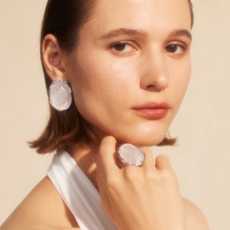 Star Same Style Sitina Spring Earrings Women's European and American Light Luxury Niche Design High-end All-match Earrings Ring