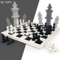 76393 Шахматы Трансграничная Оптовая Детская Сборка Маленькие Зернистые строительные блоки Игрушки Настольная игра Противостояние родителей и детей