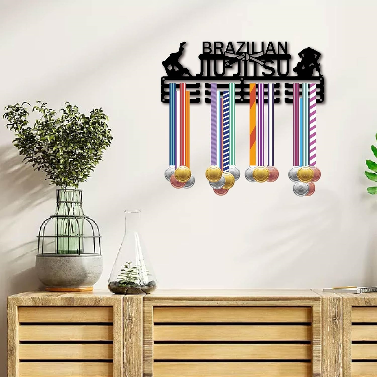 Brazilian Jiu Jitsu Medal Holder Medal Hanging Rack Medal Hanging Award Wall Mounted Home Room Decoration Gift