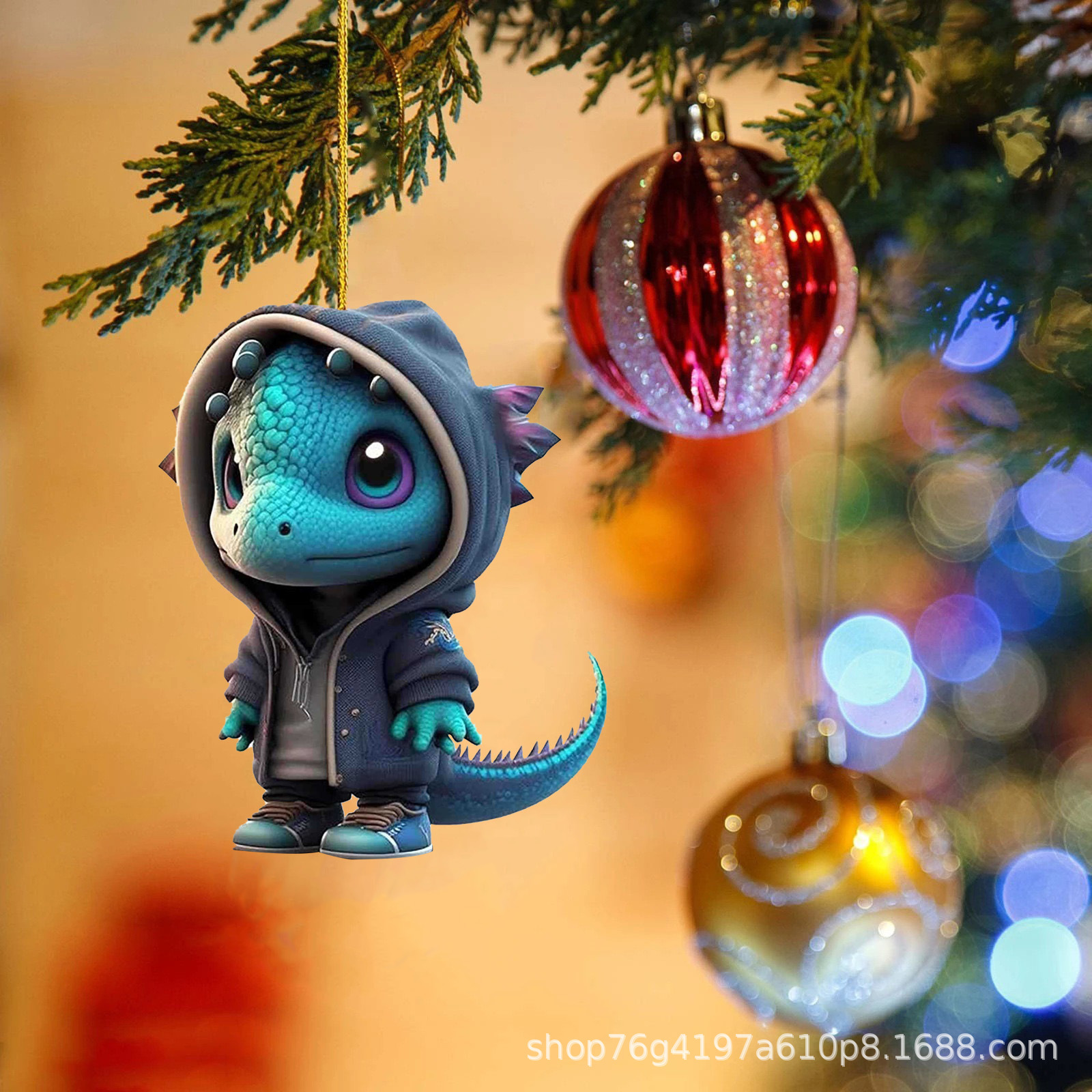 2023 transfronteriza nuevo dinosaurio elfo árbol de Navidad colgante Navidad lugar decoración del hogar regalo de los niños