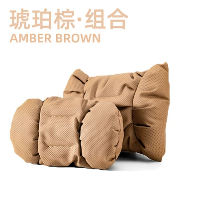 Headrest Headrest Car Interior Accessories - bubble-headrest-lumbar-support-amber-brown-combination