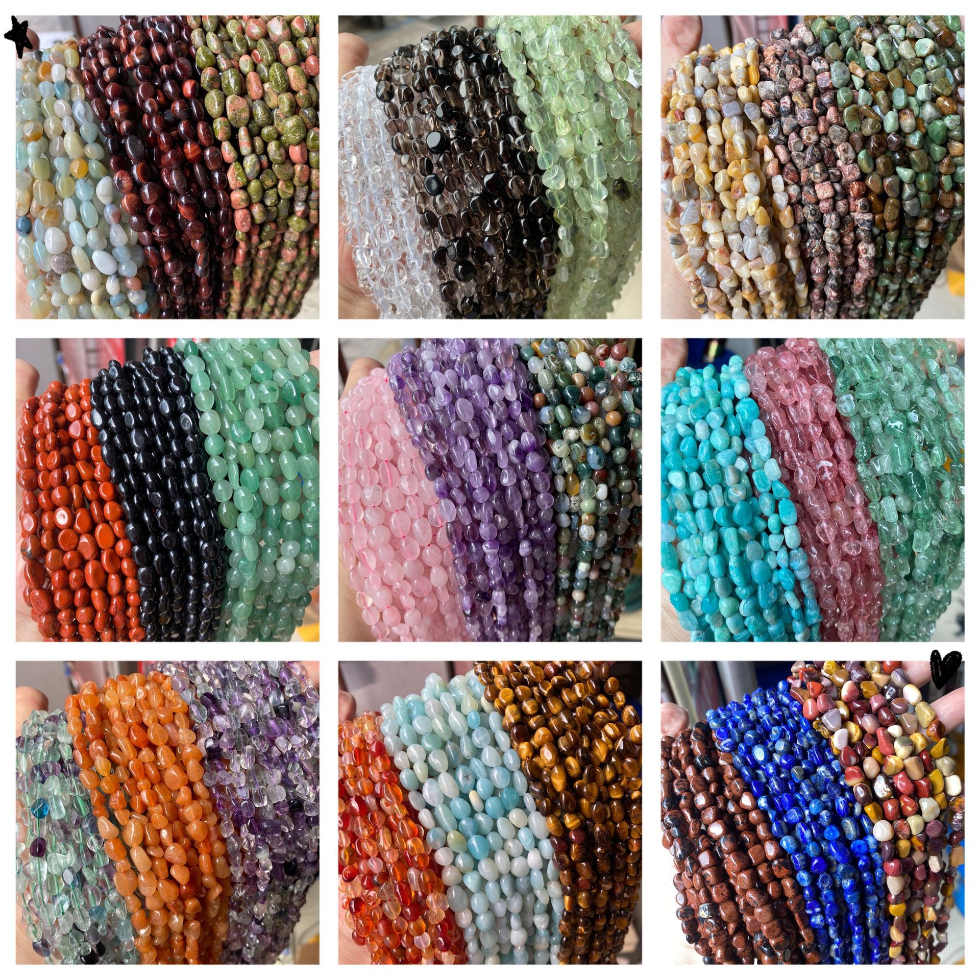 6*8mm natural raw stone irregular loose beads semi-finished beads manufacturer wholesale foreign trade DIY jewelry accessories