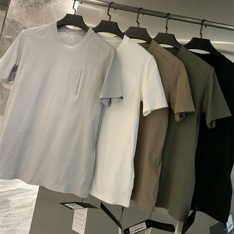 Flat Replacement! Laser Cutting + Gluing Process! Functional Summer New Breathable Casual Short-Sleeved T-Shirt for Men