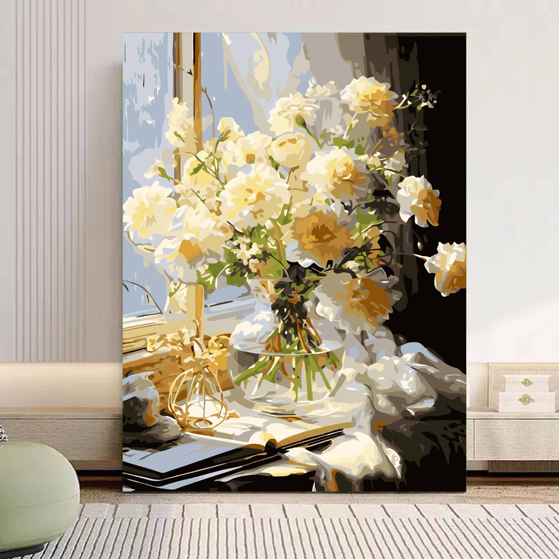 厂家定制数字油画diy高级感花卉卡通涂鸦手工填充家居装饰画批发