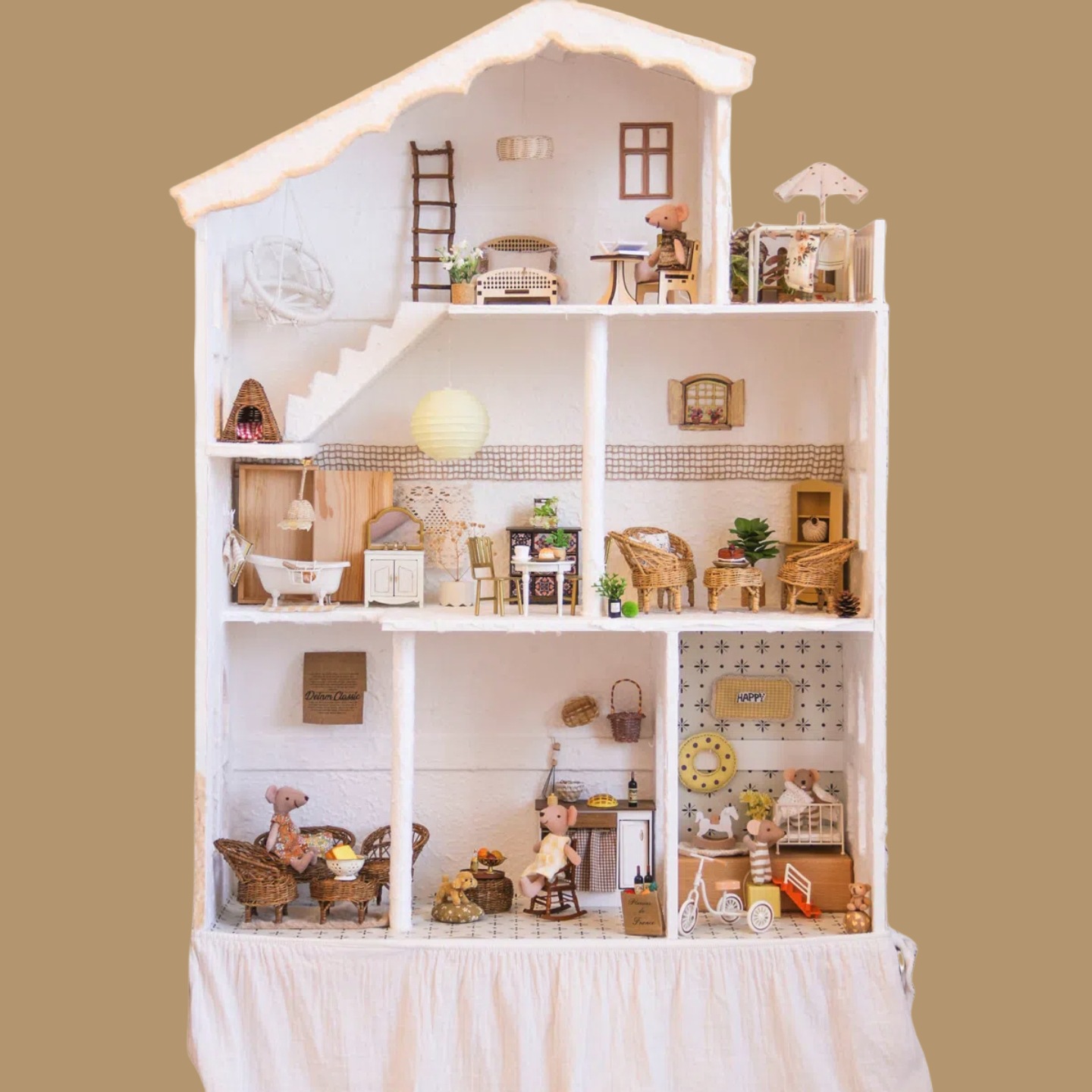 豪华木质公主城堡别墅娃娃屋 儿童过家家玩具套装 女孩生日礼物