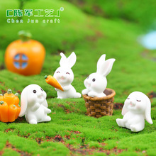 微景观可爱动物小兔子大号萝卜房子萌兔园艺树脂装饰品配件小摆件