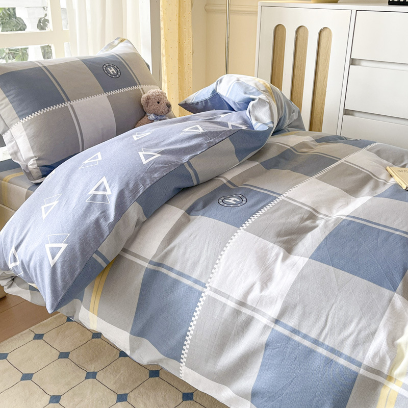 Ropa de cama de tres piezas de algodón para dormitorio de estudiantes universitarios, ropa de cama de algodón, funda de edredón, colchón de seis piezas, bolso de check-in