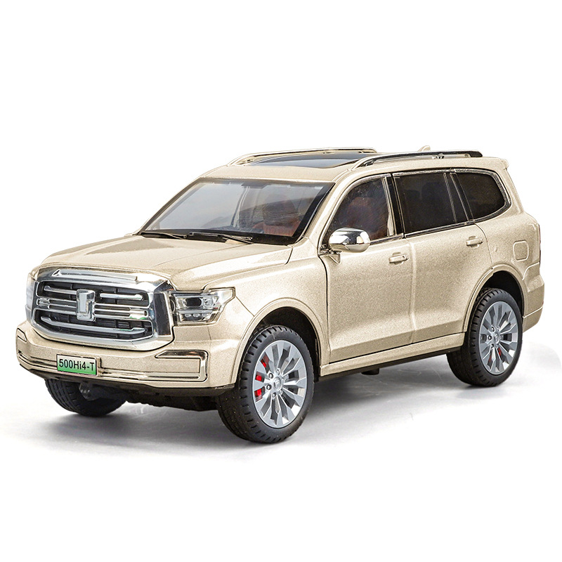 Zhiguan World Car Model 1 a 24 Tank 500 Vehículo todoterreno de aleación Luz y sonido Tackback Coche de juguete Decoración del modelo de sonido