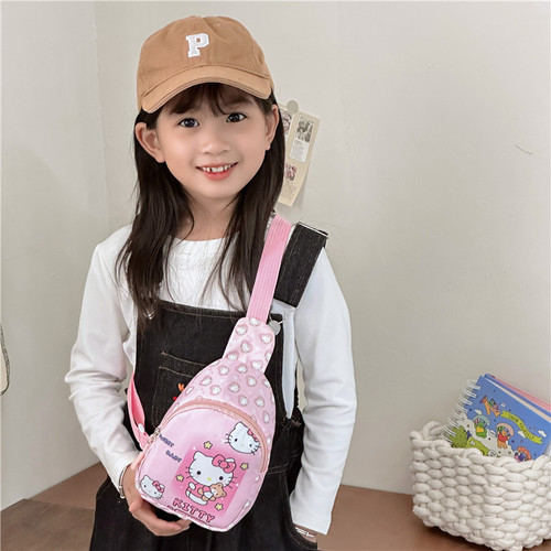 New cartoon children's chest bag, cute kindergarten school bag, fashionable little kids cross-body backpack, snack toy single-shoulder bag