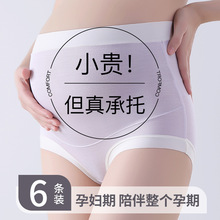 莫代尔高腰孕妇内裤女7A纯棉抗菌托腹早中晚期怀孕期产后专用内裤