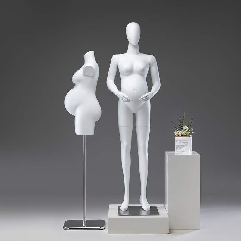 Pregnant Model Props Female Full Body Pregnant Woman Display Stand Mother and Baby Store Window Half Body Fake Human Pregnancy Model Stand