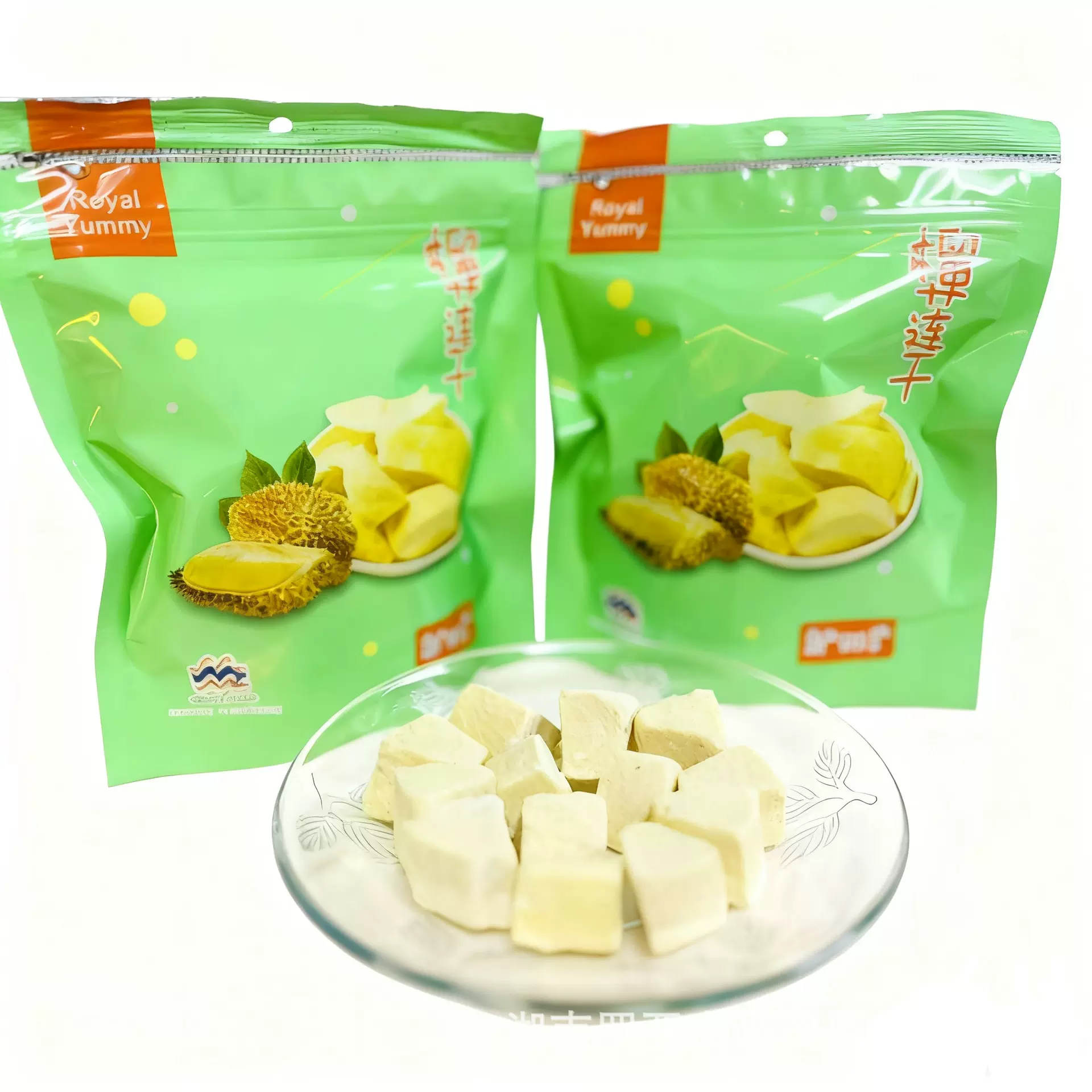 泰国原装金枕头榴莲干方块冻干休闲零食独立香脆包装