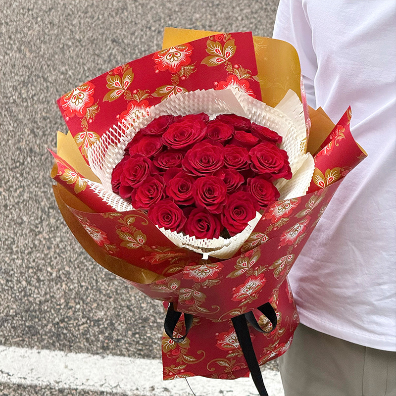 Huaxi Yiyin flor serie de flores estilo coreano ramo de flores papel de embalaje florista transfronteriza ramo de flores papel de embalaje comercio exterior al por mayor
