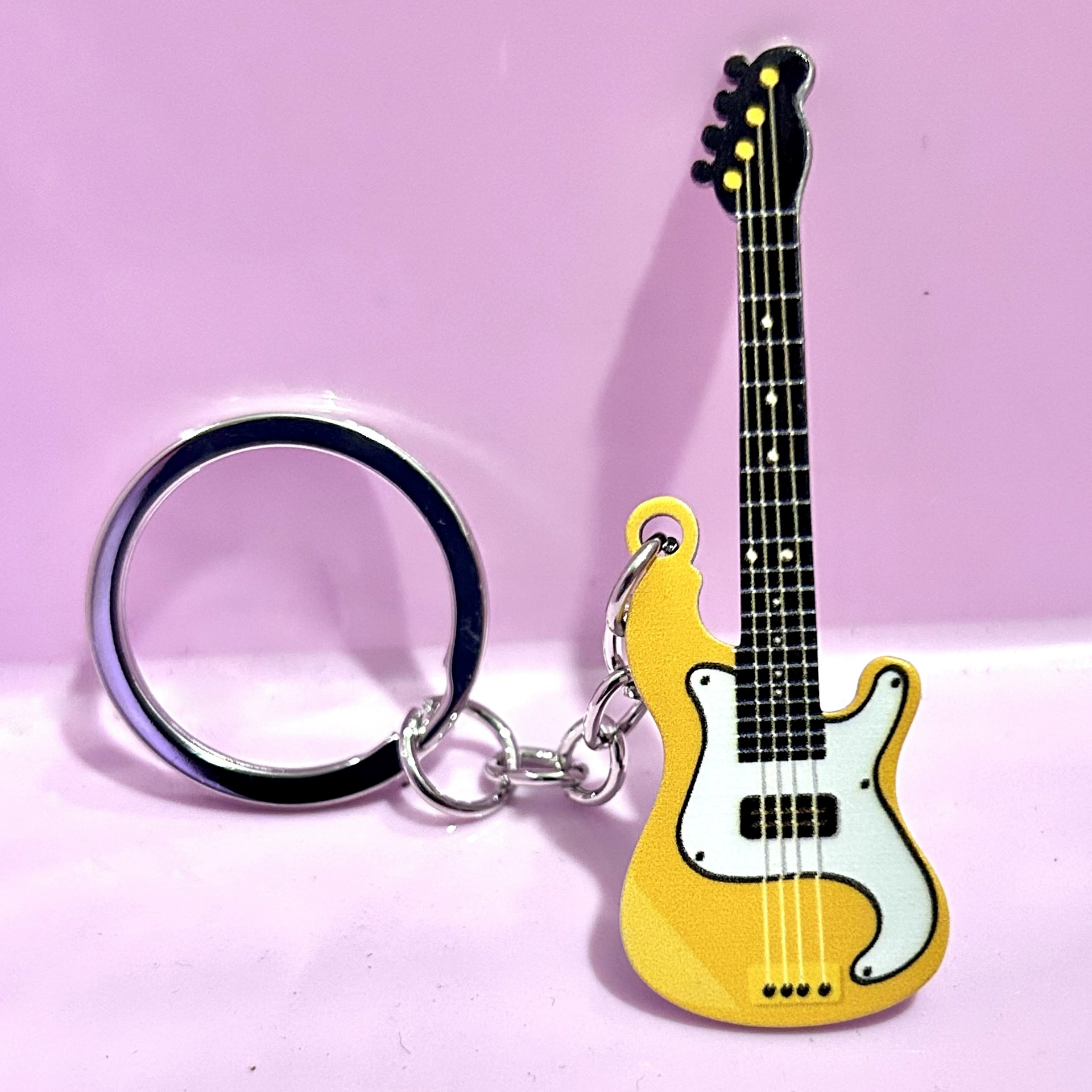 Брелок-ключ guitar, подвеска из нержавеющей стали, стиль хип-хоп/европейский, многоцветный