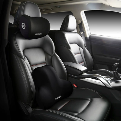 Car Lumbar Support Cross-Border Wholesale Driving Waist Protector Car Lumbar Cushion Car Backrest Cushion Headrest Neck Pillow (Headrest) - classic-black-headrest