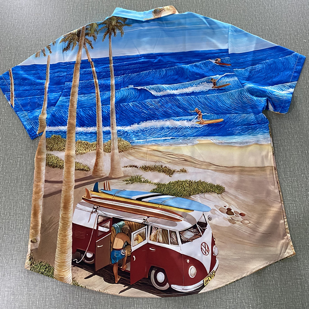 Short Sleeve Sleeve Length Wholesale Men's Vacation Cartoon Landscape Short Sleeve Printing Men's Tops