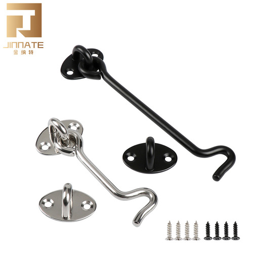 Jinnat stainless steel black wind hook thickened window hook accessories door window hook tie hook hook household hardware