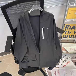 Japanese-Style Casual Ice Silk Sun Protection Jacket for Men and Women, Summer Thin Hooded Jacket, Trendy Outdoor Sports Windbreaker Coat