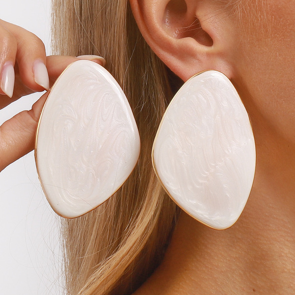 Trend glossy geometric earrings
