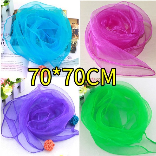 Solid monochrome chiffon small silk scarf Performing dance dance new…