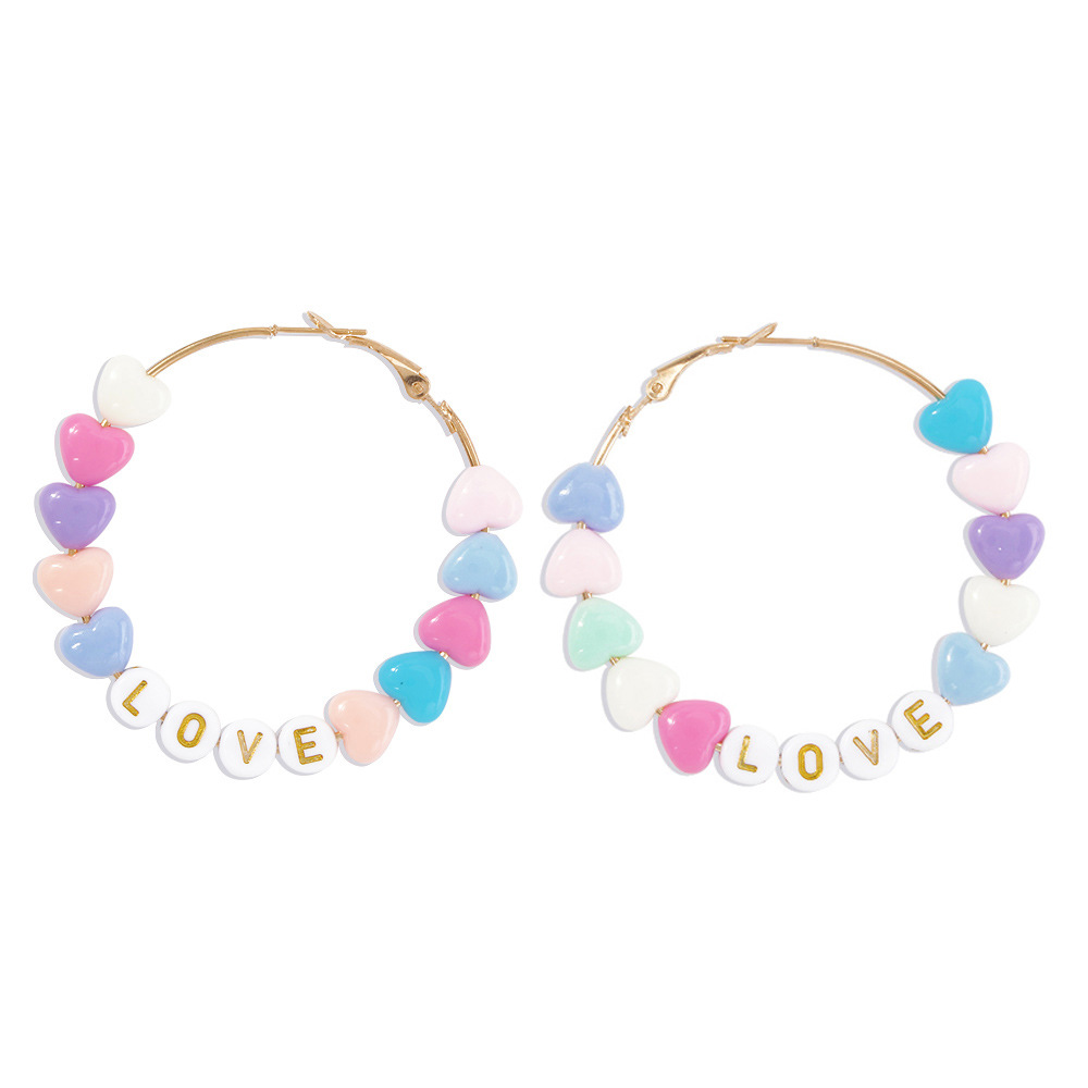 Wholesale Jewelry Simple Color Circle Alloy Resin Earrings Nihaojewelry display picture 10