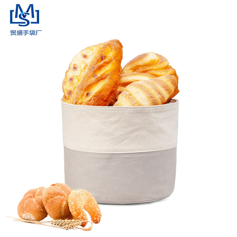 纯棉帆布双层面包袋双拼色大容量食品级可重复使用环保水果置物袋