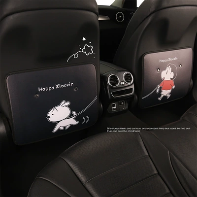Cute Cartoon Car Seat Back Anti-Kick Pad for Women, Car Seat Back Anti-Stain Pad Crayon Shin-Chan Shiro