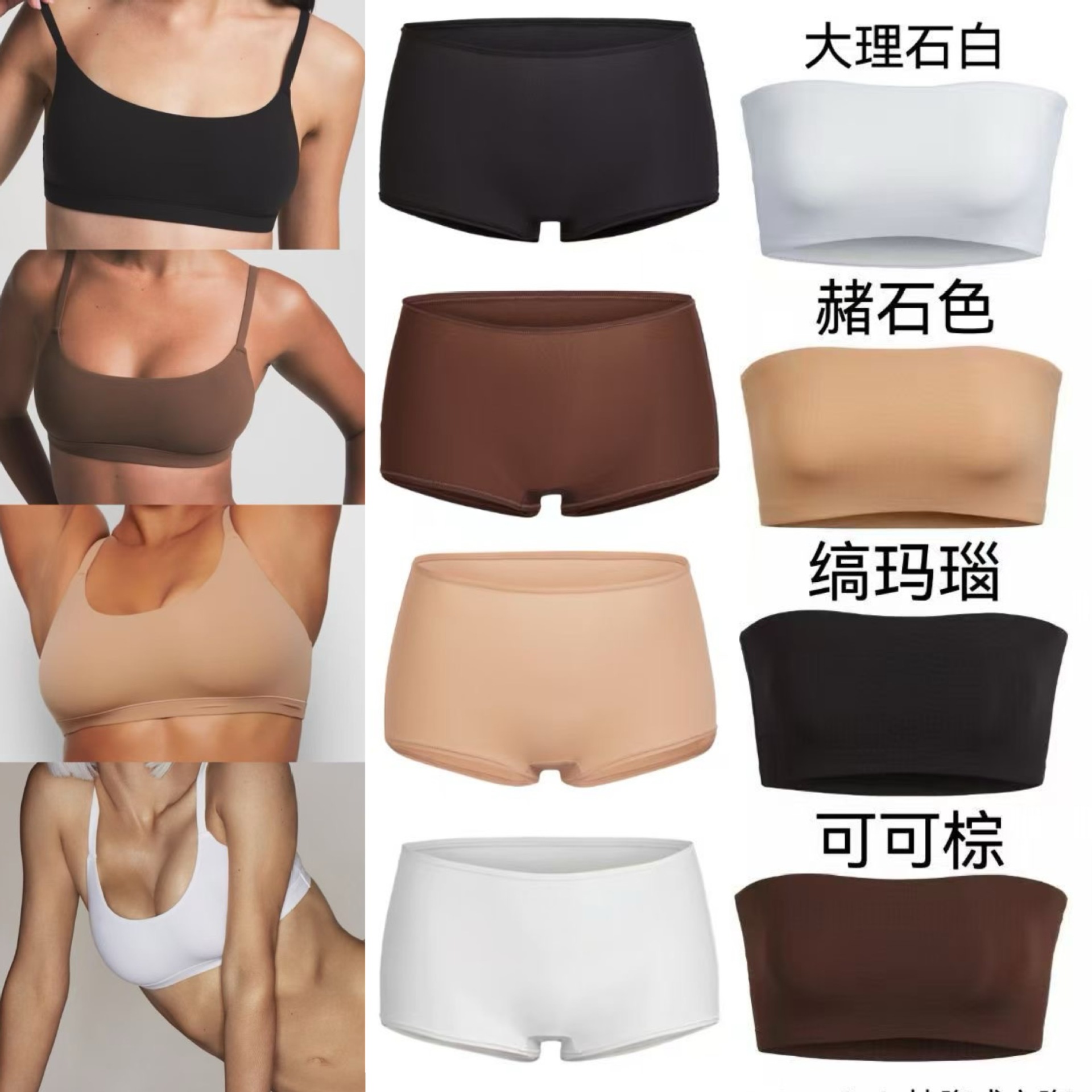 유럽과 미국 스타일의 여성용 튜브 탑 속옷, 고탄성, 통기성, 편안하고 부드러운 대형 복서 팬티, 대외 무역 도매