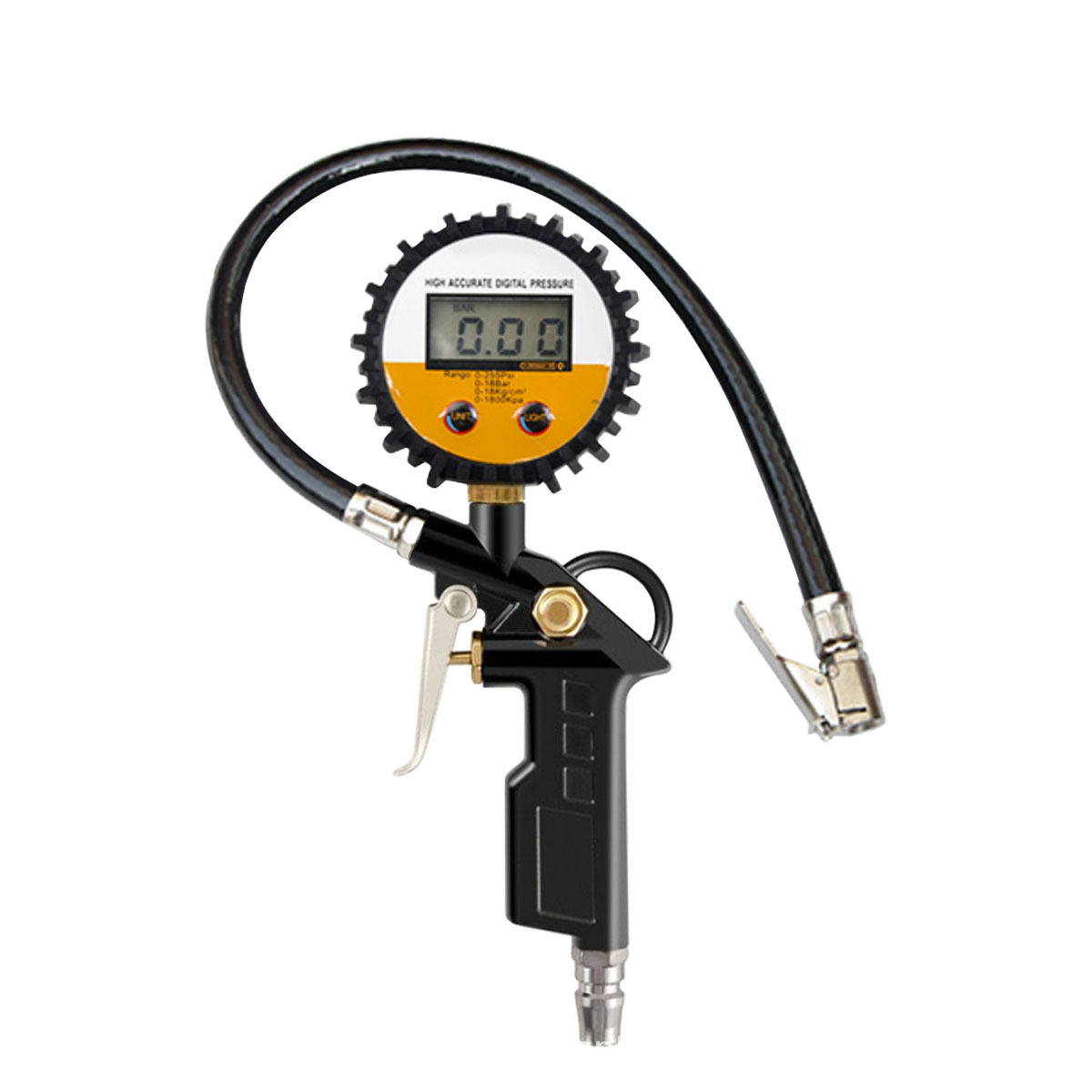Manufacturer Wholesale Tire Electronic Air Gun Chuck Inflator Gun Digital Display Tire Pressure Gauge Digital Display Tire Inflator Gun