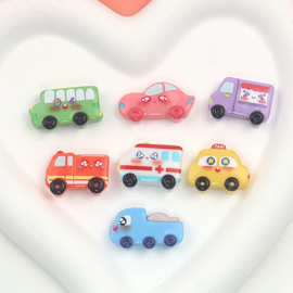 卡通汽车巴士树脂饰品配件DIY手工奶油胶制作材料手机壳贴片材料