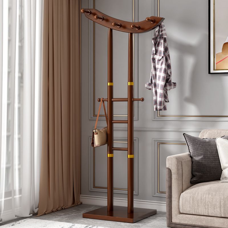 Creative Solid Wood Coat Rack for Home Room, Bedroom Clothes Rack, Living Room New Chinese Style Floor-Standing Coat Rack