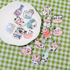 Japanese and Korean INS trendy acrylic brooch cute cartoon cow badge student bag accessories pin sticker pendant