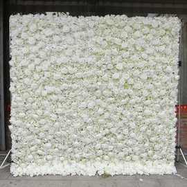 亚马逊跨境 白色布底仿真花墙背景墙 玫瑰绣球婚庆布置装饰花墙