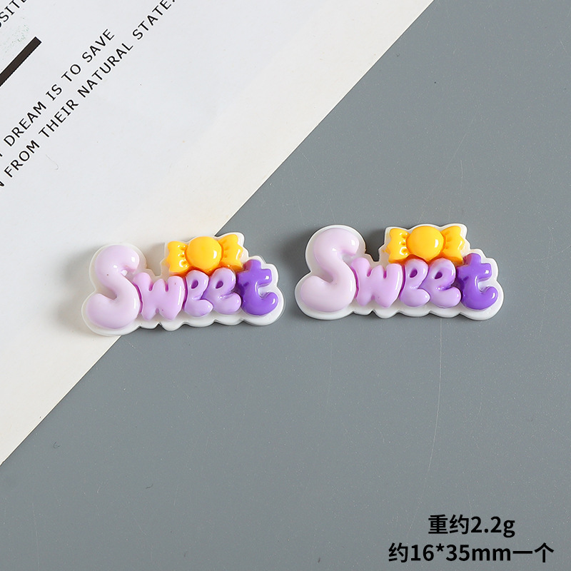 漫画グラデーションSweetアルファベット樹脂アクセサリーdiy手作りクリームゴム携帯ケースヘアクリップアクセサリーステッカー材料|undefined
