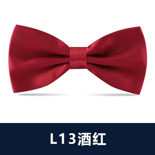 Men's bow tie, groomsmen, wine red, black and blue shirt, wedding, British and Korean version, trendy bow for women