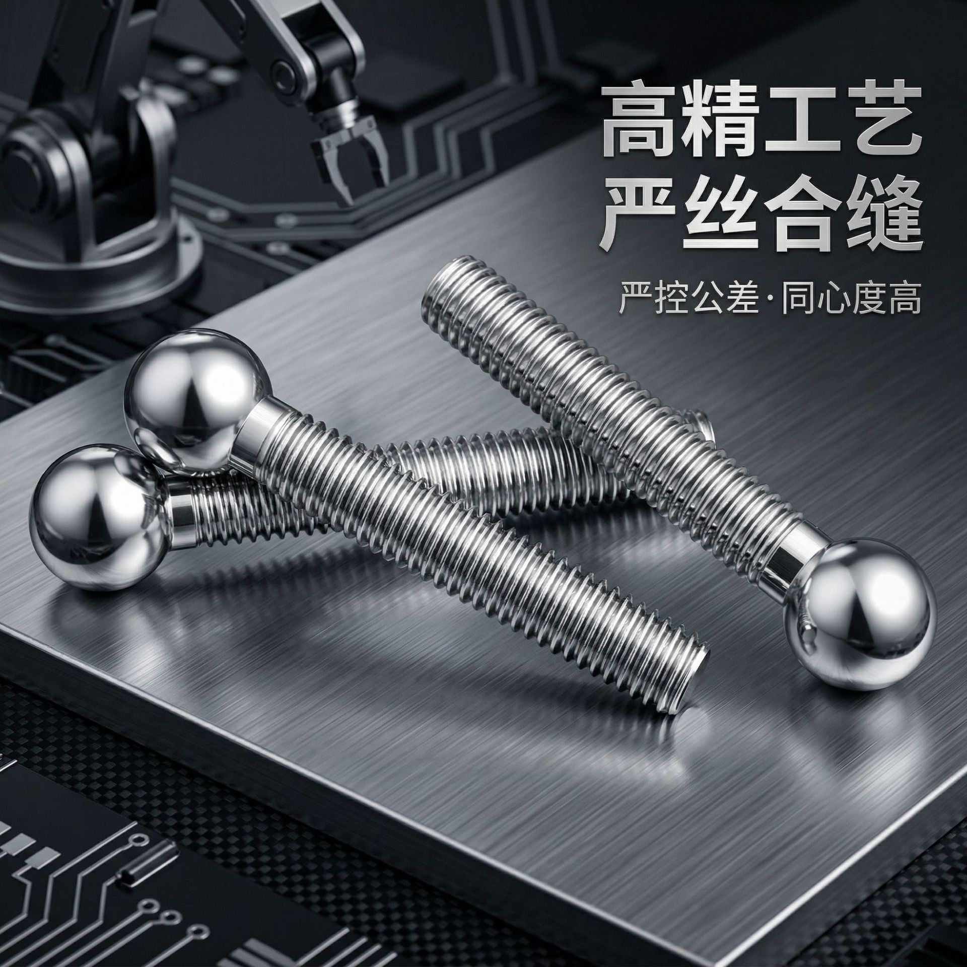 304不锈钢球头螺丝杆圆球螺丝触点球3D球杆元头螺栓M3/4/5/6/8/10