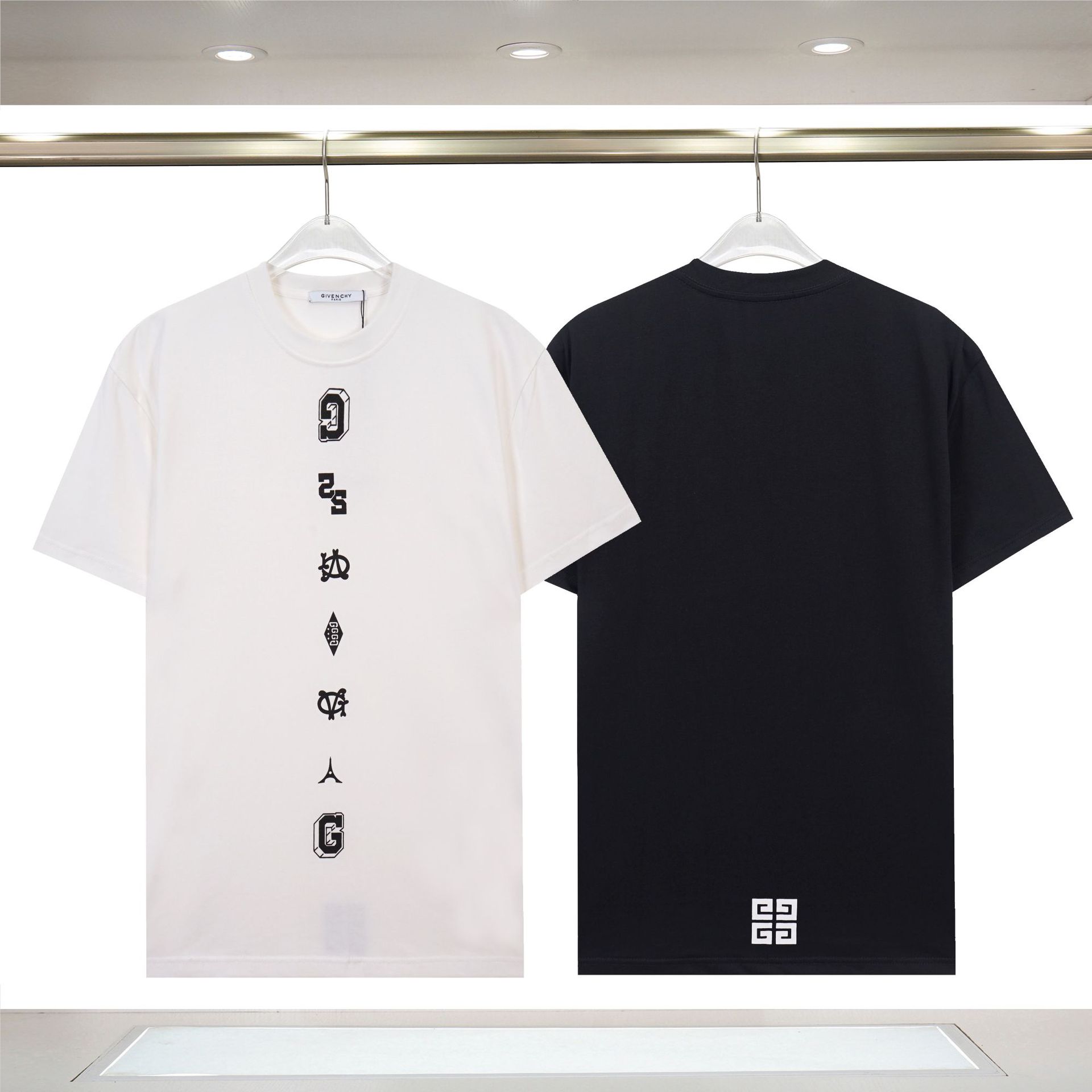 Amiri Cross-Border New AMIRI Letter Logo Hot Drilling Craft para hombres y mujeres camisetas de manga corta sueltas