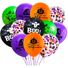 国境を越えたハロウィーンパーティーのテーマ風船12インチ10インチオレンジ紫黒緑ハロウィーン装飾風船セット