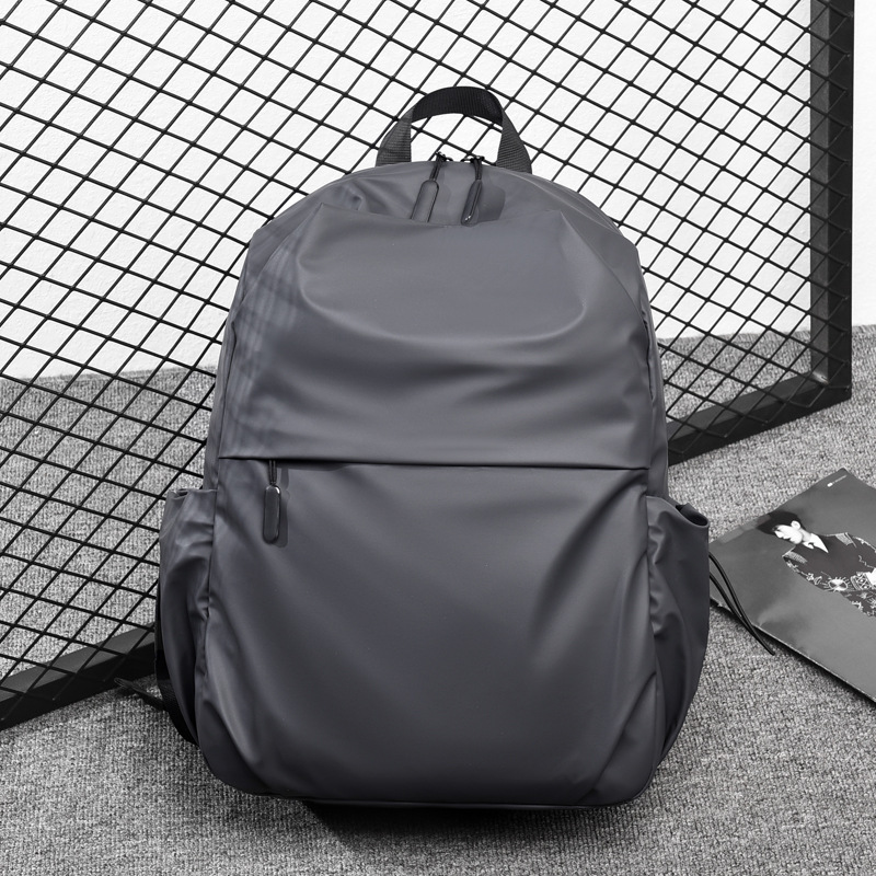 Bolsa de ordenador portátil gris puro mochila simple moda USB bolsa de ordenador casual mochila de comercio exterior para hombres