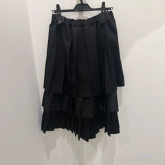 CDG KZYU 25春夏新款日系多层百褶拼接中长款裙子高腰半身裙女款