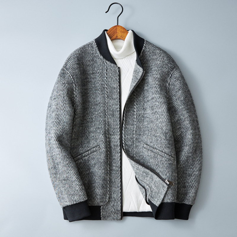 European Station 2026 Autumn/Winter New Herringbone Casual Jacket Wool Double-Sided Korean Style Short Stand Collar 2120 European Station 2026 Autumn/Winter New Herringbone Casual Jacket Wool Double-Sided Korean Style Short Stand Collar 2120
