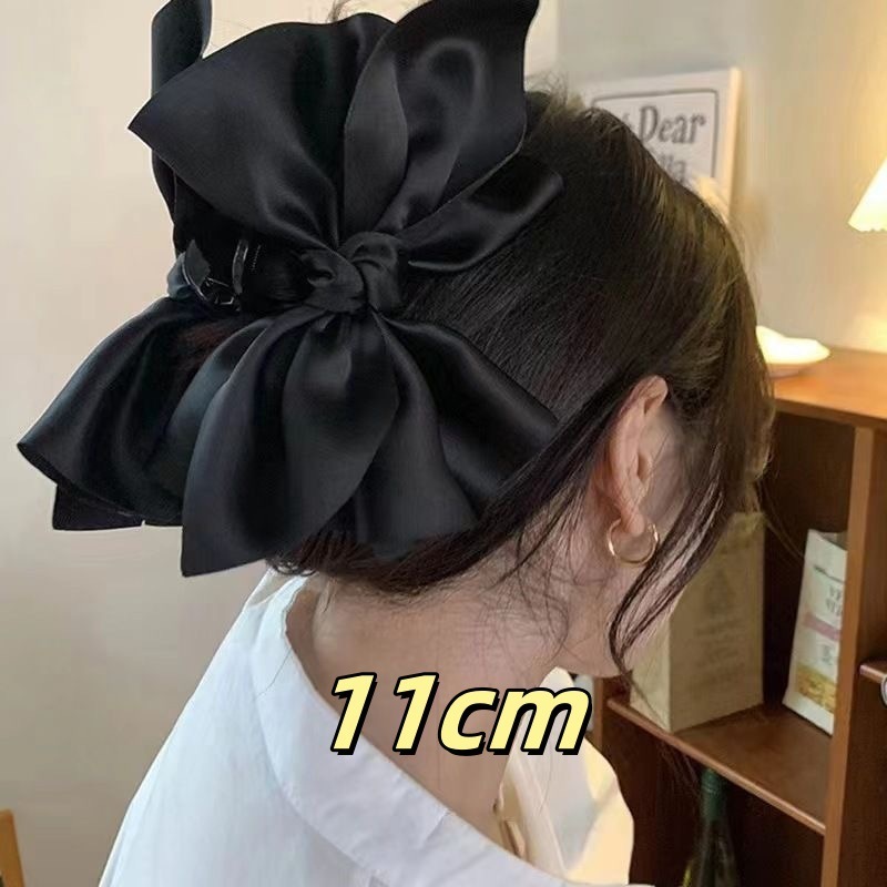 高級両面大型リボンクリップヘップバーンスタイル後頭部ヘアシャーククリップヘアピン女性用|undefined