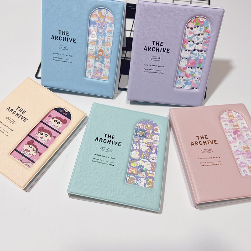 Small fresh ins style four-compartment photo storage album photo album narrow long sticker storage bag this set business card collection book