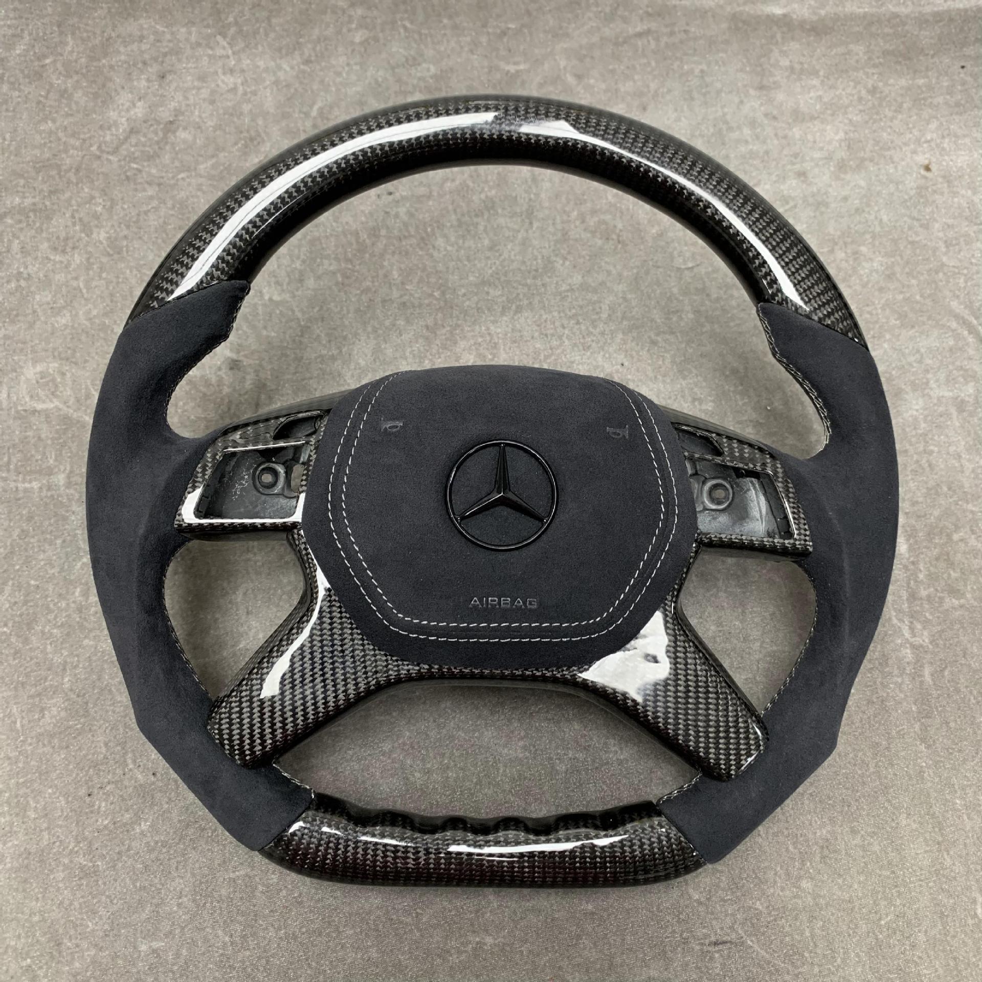 Source Factory Car Steering Wheel Modification, Suitable for Mercedes E-Class Car Carbon Fiber Steering Wheel Processing and Customization
