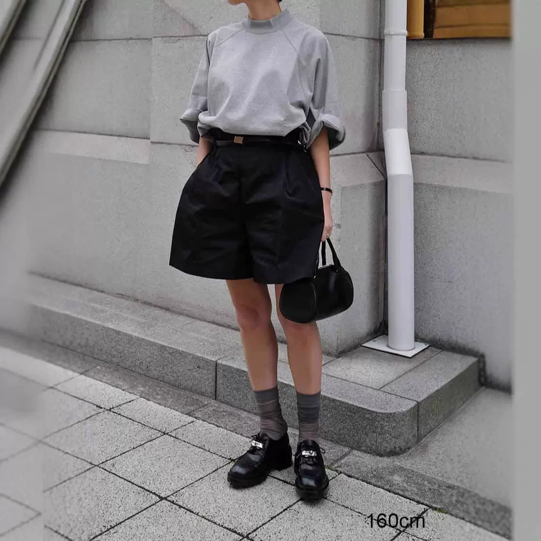 乾鹤日系春夏简约时髦立体灯笼花苞短裤休闲裤宽松阔腿裤女