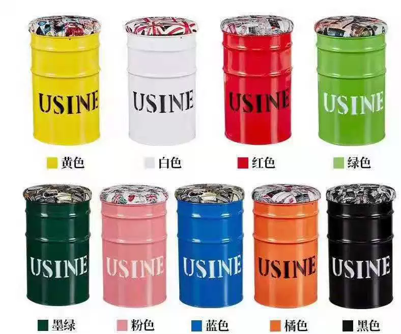 Спинка в европейском стиле Новый стиль Декоративный Модный магазин для хранения Железное ведро Табурет Прочный реквизит Интернет-кафе Модный бренд Бытовая техника