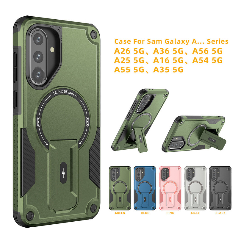 Suitable for Samsung a Series A36/A56 5g Bundesliga Magnetic Stand A17 Dual-Protection Phone Case Hidden Anti-Drop Case Suitable for Samsung a Series A36/A56 5g Bundesliga Magnetic Stand A17 Dual-Protection Phone Case Hidden Anti-Drop Case